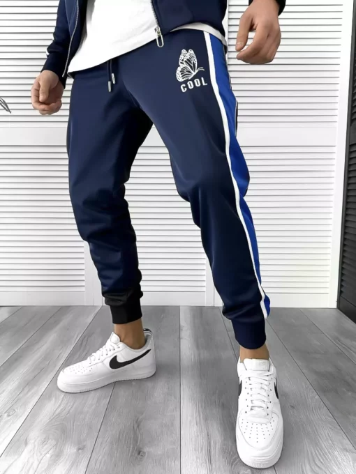 Pantaloni de trening bleumarin   conici K086  P19-2.2-Pantaloni > Pantaloni de trening
