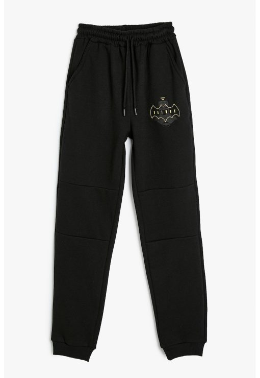 Pantaloni de trening cu imprimeu logo Batman-BAIETI/IMBRACAMINTE/Blugi-IMBRACAMINTE/Blugi