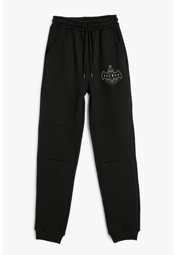 Pantaloni de trening cu imprimeu logo Batman-BAIETI/IMBRACAMINTE/Blugi-IMBRACAMINTE/Blugi