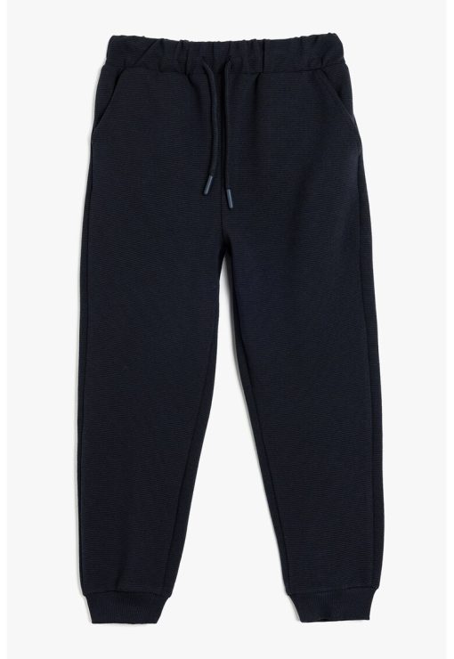 Pantaloni de trening cu model uni si snur-BAIETI/IMBRACAMINTE/Blugi-IMBRACAMINTE/Blugi