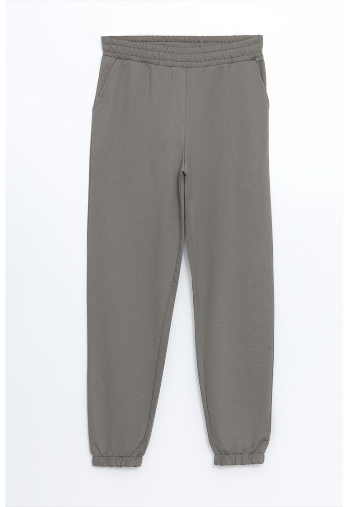 Pantaloni de trening din amestec de bumbac cu buzunare laterale-FEMEI/IMBRACAMINTE/Pantaloni si colanti-IMBRACAMINTE/Pantaloni si colanti
