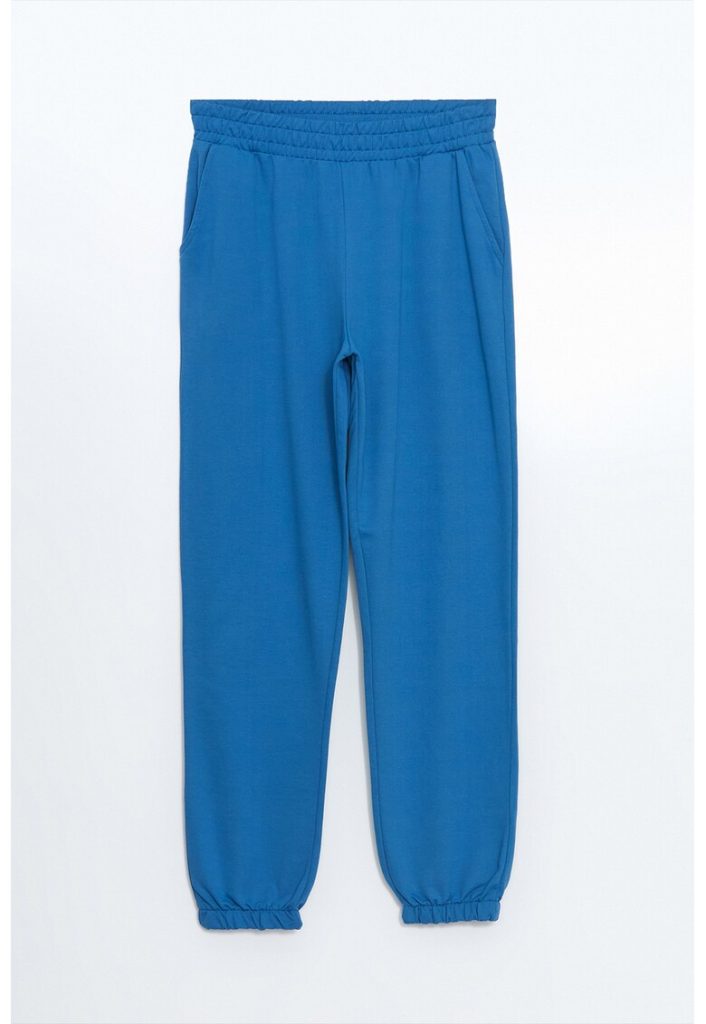 Pantaloni de trening din amestec de bumbac cu buzunare laterale-FEMEI/IMBRACAMINTE/Pantaloni si colanti-IMBRACAMINTE/Pantaloni si colanti