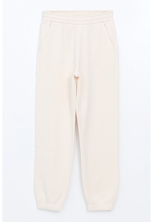 Pantaloni de trening din amestec de bumbac cu buzunare laterale-FEMEI/IMBRACAMINTE/Pantaloni si colanti-IMBRACAMINTE/Pantaloni si colanti