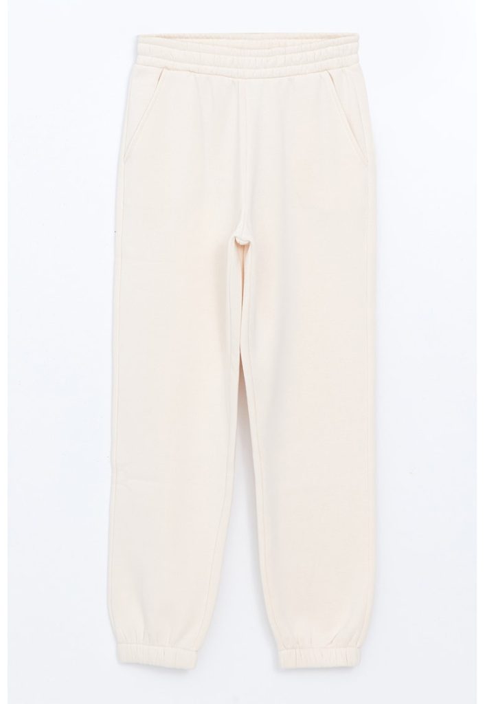 Pantaloni de trening din amestec de bumbac cu buzunare laterale-FEMEI/IMBRACAMINTE/Pantaloni si colanti-IMBRACAMINTE/Pantaloni si colanti