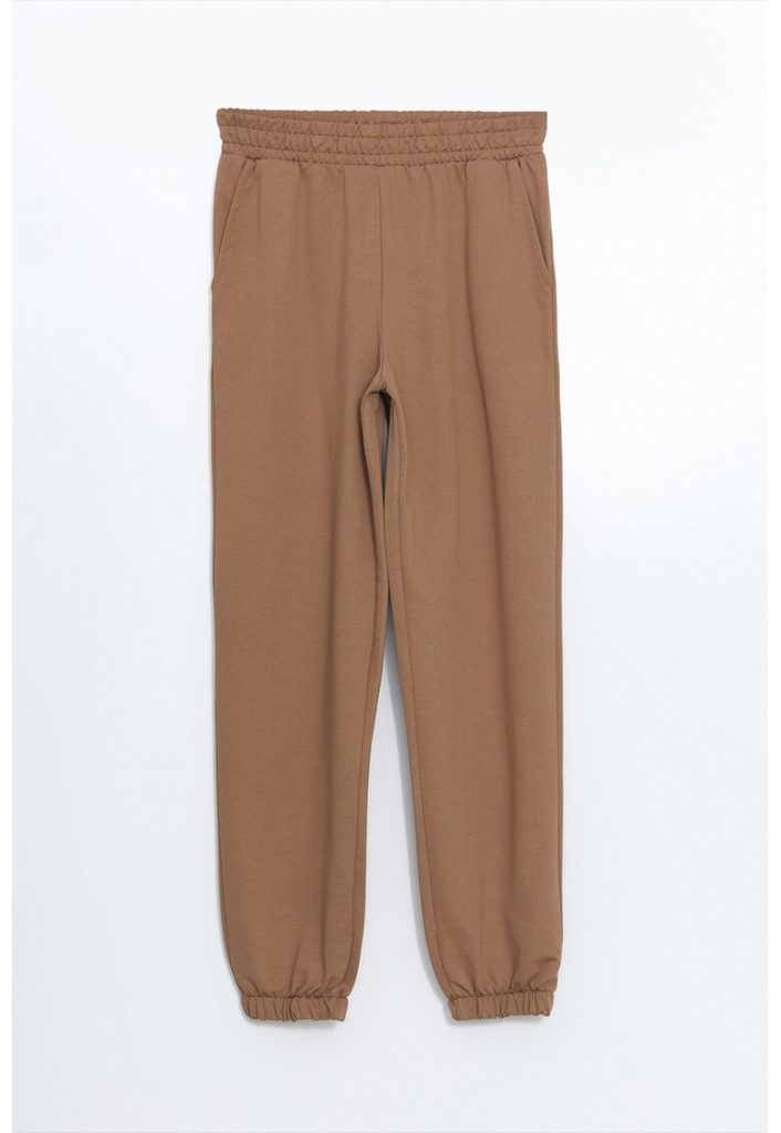 Pantaloni de trening din amestec de bumbac cu buzunare laterale-FEMEI/IMBRACAMINTE/Pantaloni si colanti-IMBRACAMINTE/Pantaloni si colanti