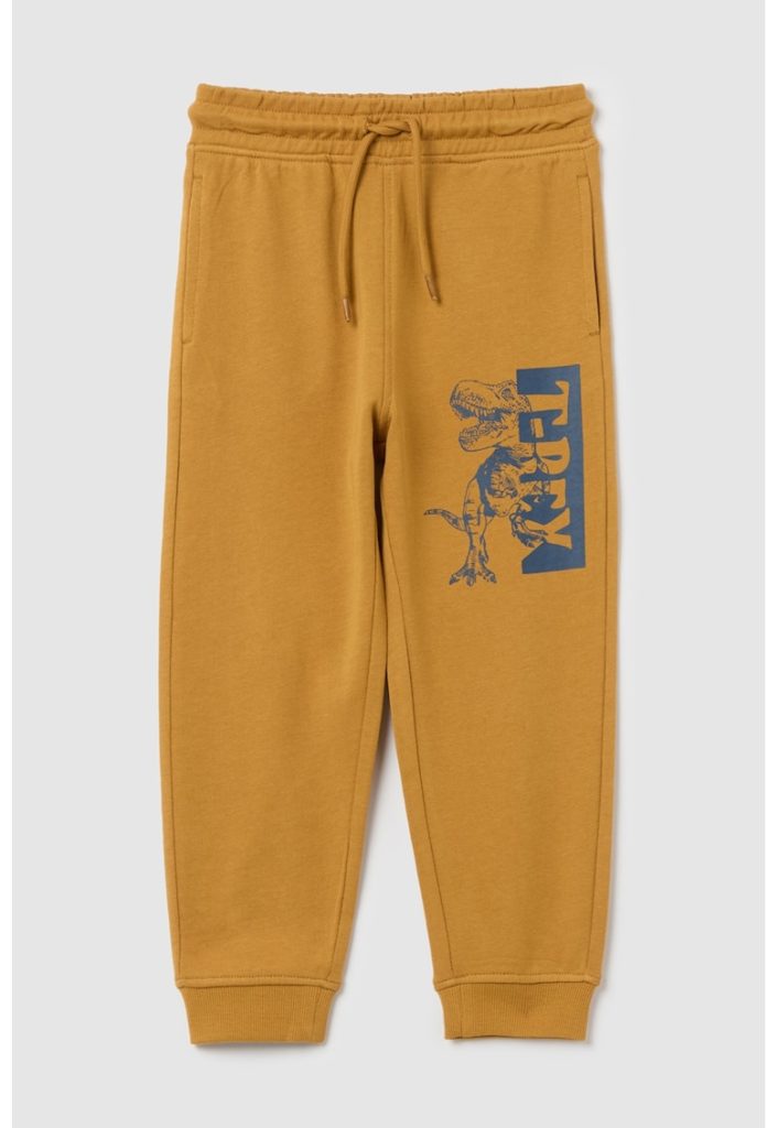 Pantaloni de trening din bumbac cu imprimeu dinozaur-BAIETI/IMBRACAMINTE/Blugi-IMBRACAMINTE/Blugi