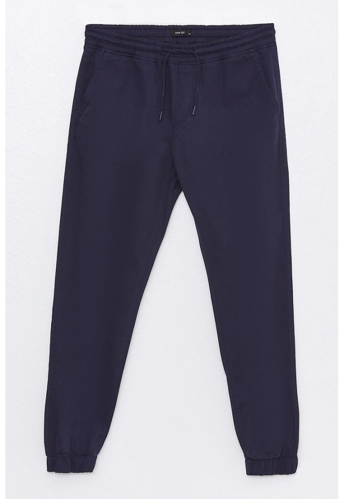 Pantaloni de trening din bumbac cu model uni-BARBATI/IMBRACAMINTE/Pantaloni si colanti-IMBRACAMINTE/Pantaloni si colanti