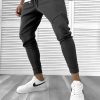 Pantaloni de trening gri conici 12107 D5-1.1-Pantaloni > Pantaloni de trening