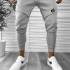 Pantaloni de trening gri inchis conici 12259 S7-Pantaloni > Pantaloni de trening