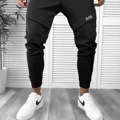 Pantaloni de trening negri conici 12360 P20-4.2-Pantaloni > Pantaloni de trening