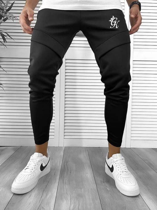 Pantaloni de trening negri   silon   conici 12374 D5-4.2-Pantaloni > Pantaloni de trening