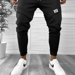 Pantaloni de trening negru conici 12259 113-Pantaloni > Pantaloni de trening