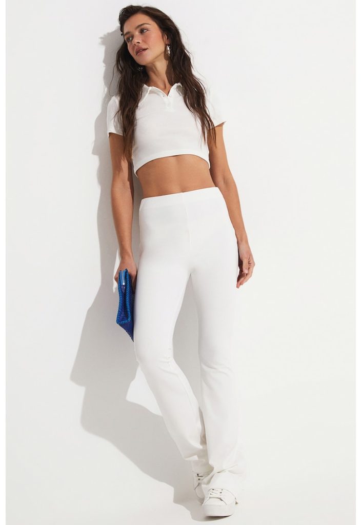 Pantaloni evazati cu talie inalta-FEMEI/IMBRACAMINTE/Pantaloni si colanti-IMBRACAMINTE/Pantaloni si colanti