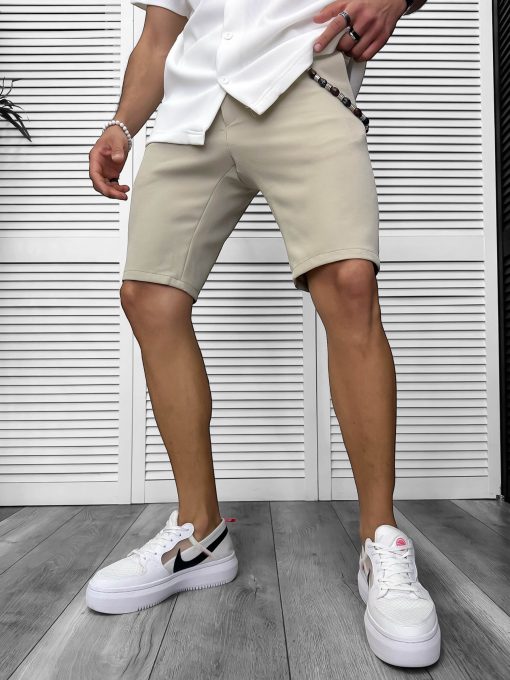 Pantaloni scurti casual bej 13058-Pantaloni > Pantaloni scurti