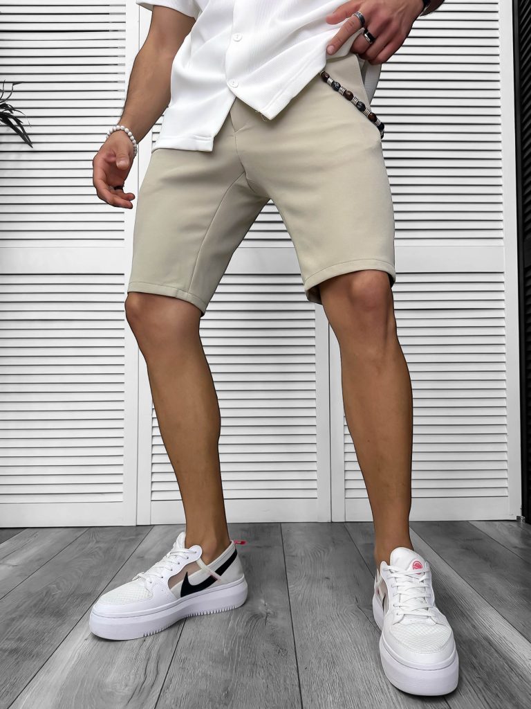 Pantaloni scurti casual bej 13058-Pantaloni > Pantaloni scurti