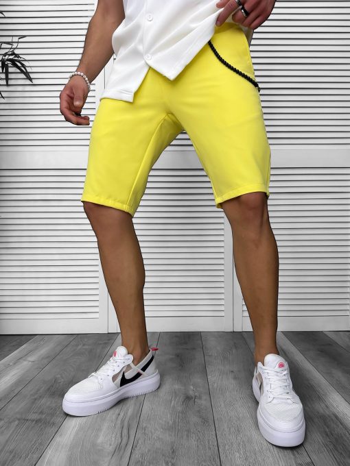 Pantaloni scurti casual galbeni 13058-Pantaloni > Pantaloni scurti