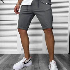 Pantaloni scurti casual  gri 13168-Pantaloni > Pantaloni scurti