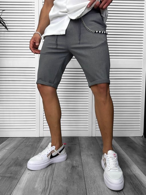 Pantaloni scurti casual  gri 13168-Pantaloni > Pantaloni scurti