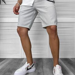 Pantaloni scurti casual gri deschis 13058-Pantaloni > Pantaloni scurti