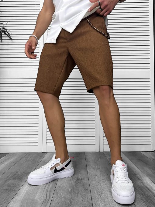 Pantaloni scurti casual  maro 13057-Pantaloni > Pantaloni scurti