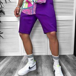 Pantaloni scurti casual  mov 13058-Pantaloni > Pantaloni scurti