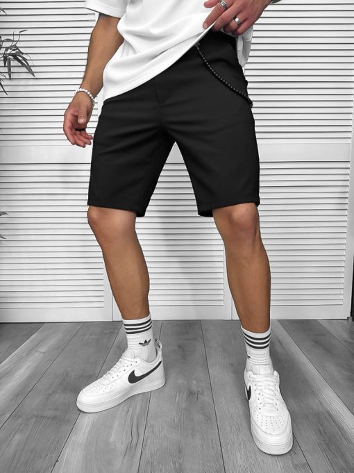Pantaloni scurti casual  negri  13058-Pantaloni > Pantaloni scurti