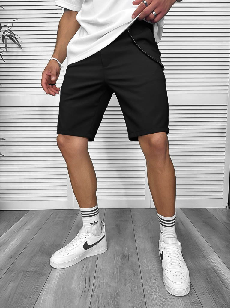 Pantaloni scurti casual  negri  13058-Pantaloni > Pantaloni scurti