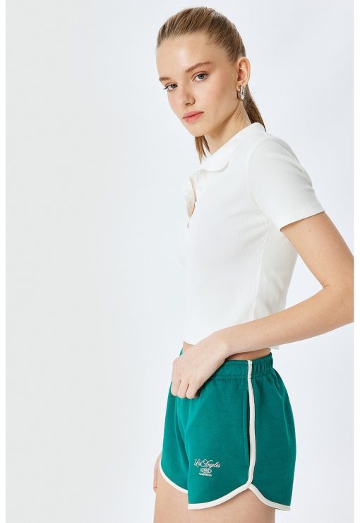 Pantaloni scurti cu benzi contrastante-FEMEI/IMBRACAMINTE/Pantaloni si colanti-IMBRACAMINTE/Pantaloni si colanti