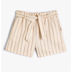 Pantaloni scurti cu model in dungi si buzunare laterale-FETE/IMBRACAMINTE/Sorturi-IMBRACAMINTE/Sorturi