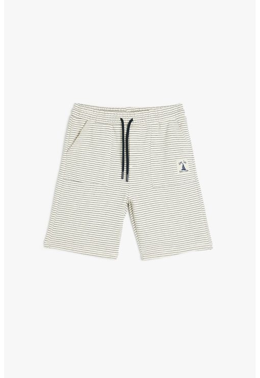 Pantaloni scurti cu model in dungi si snur de ajustare-BAIETI/IMBRACAMINTE/Sorturi-IMBRACAMINTE/Sorturi