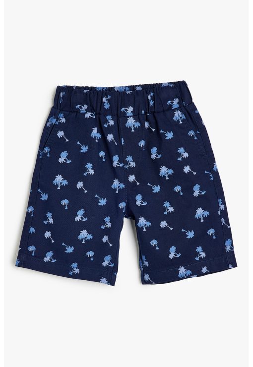 Pantaloni scurti cu model si banda elastica in talie-BAIETI/IMBRACAMINTE/Sorturi-IMBRACAMINTE/Sorturi