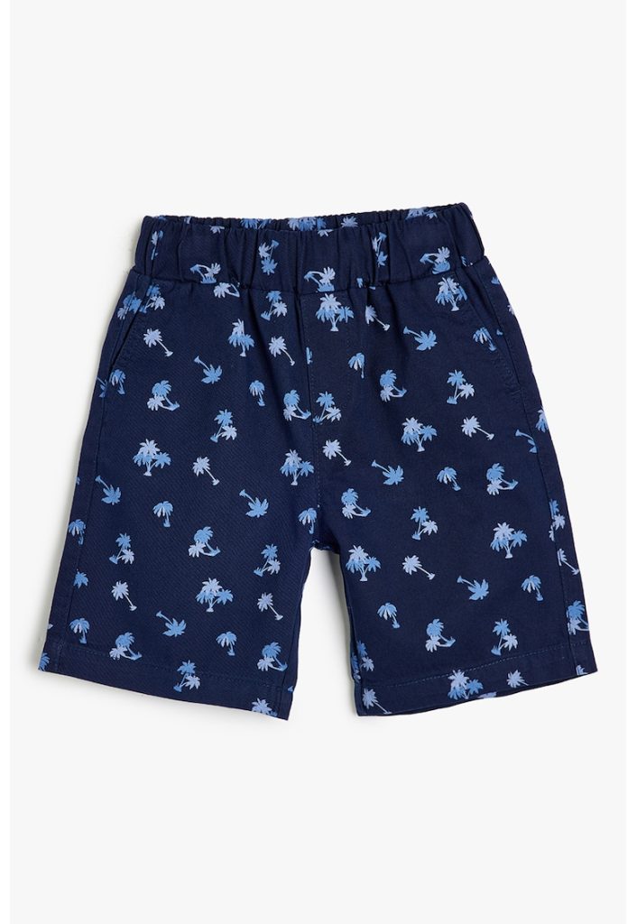Pantaloni scurti cu model si banda elastica in talie-BAIETI/IMBRACAMINTE/Sorturi-IMBRACAMINTE/Sorturi