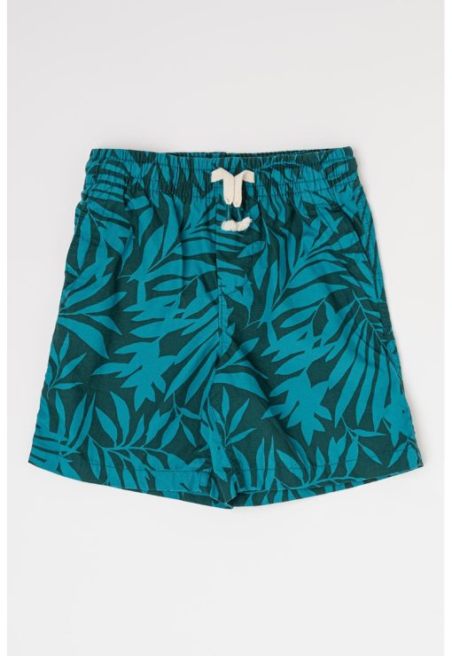 Pantaloni scurti cu model tropical si buzunare oblice-BAIETI/IMBRACAMINTE/Sorturi-IMBRACAMINTE/Sorturi