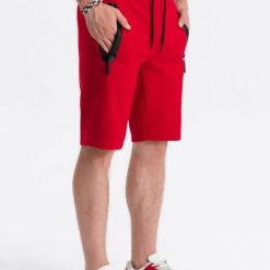 Pantaloni scurti cu snur  W527 - Pentru barbati - Bumbac-BARBATI/IMBRACAMINTE/Pantaloni si colanti-IMBRACAMINTE/Pantaloni si colanti