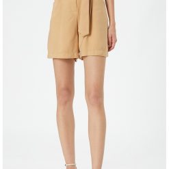 Pantaloni scurti cu snur in talie-FEMEI/IMBRACAMINTE/Pantaloni si colanti-IMBRACAMINTE/Pantaloni si colanti