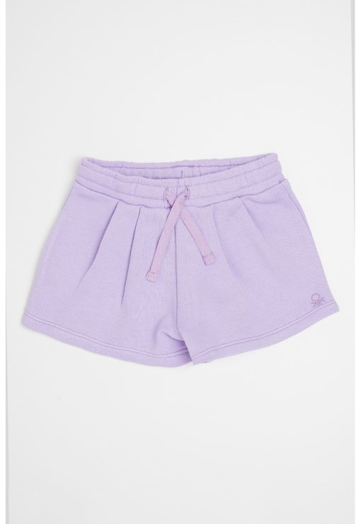 Pantaloni scurti cu talie ajustabila si pliuri frontale-FETE/IMBRACAMINTE/Sorturi-IMBRACAMINTE/Sorturi