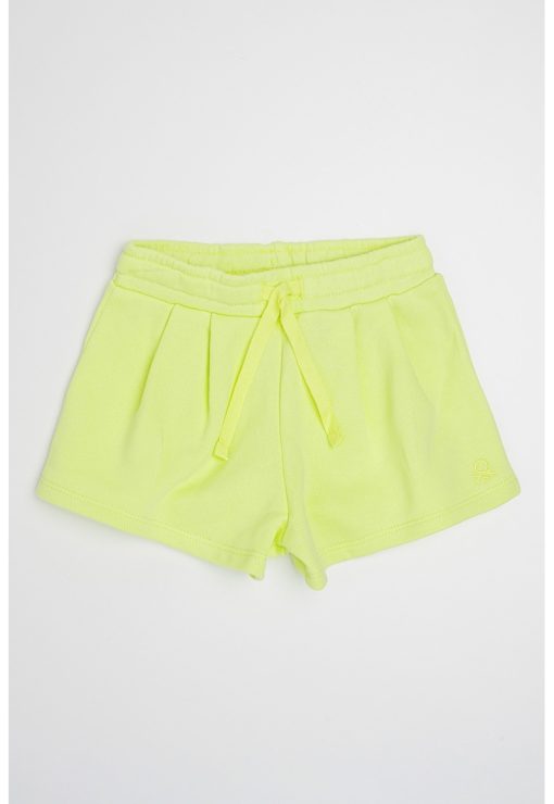 Pantaloni scurti cu talie ajustabila si pliuri frontale-FETE/IMBRACAMINTE/Sorturi-IMBRACAMINTE/Sorturi