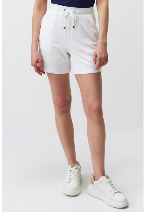 Pantaloni scurti cu talie inalta si model uni-FEMEI/IMBRACAMINTE/Pantaloni si colanti-IMBRACAMINTE/Pantaloni si colanti