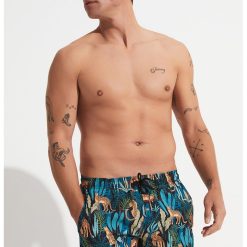 Pantaloni scurti de baie cu imprimeu-BARBATI/IMBRACAMINTE/Costume de baie-IMBRACAMINTE/Costume de baie