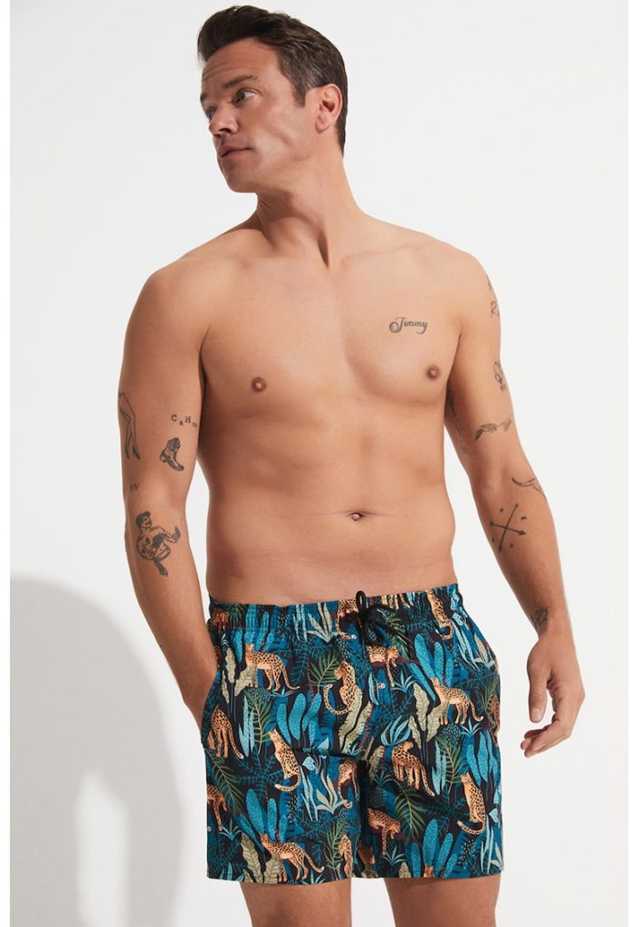 Pantaloni scurti de baie cu imprimeu-BARBATI/IMBRACAMINTE/Costume de baie-IMBRACAMINTE/Costume de baie