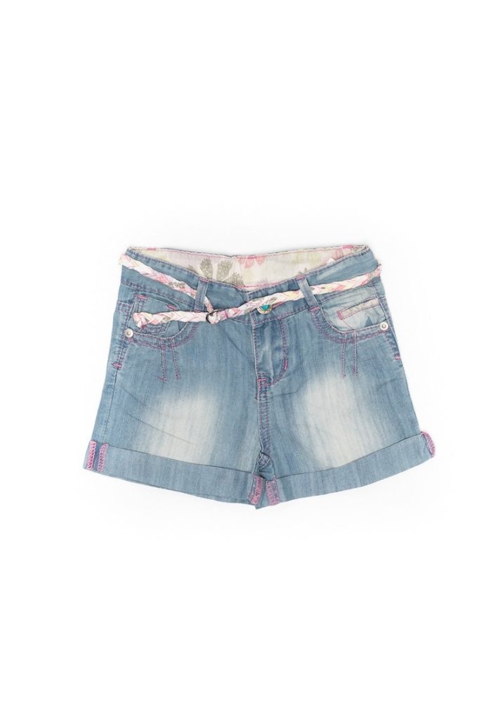 Pantaloni scurti de blugi -  cu curea - 34412-FETE/IMBRACAMINTE/Sorturi-IMBRACAMINTE/Sorturi