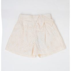 Pantaloni scurti de bumbac cu broderie florala-FETE/IMBRACAMINTE/Sorturi-IMBRACAMINTE/Sorturi