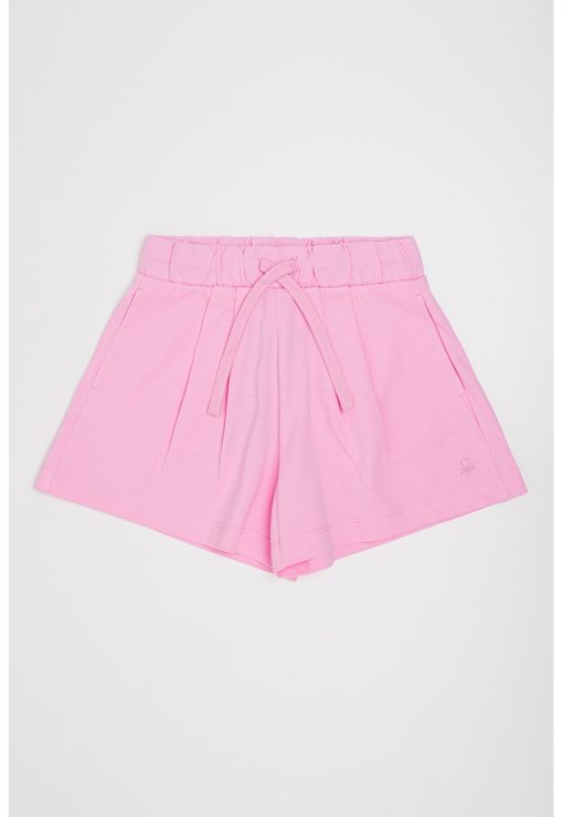 Pantaloni scurti de bumbac cu snur-FETE/IMBRACAMINTE/Sorturi-IMBRACAMINTE/Sorturi