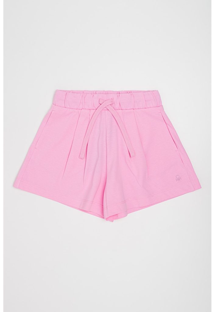Pantaloni scurti de bumbac cu snur-FETE/IMBRACAMINTE/Sorturi-IMBRACAMINTE/Sorturi