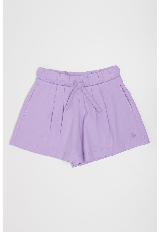 Pantaloni scurti de bumbac cu snur-FETE/IMBRACAMINTE/Sorturi-IMBRACAMINTE/Sorturi