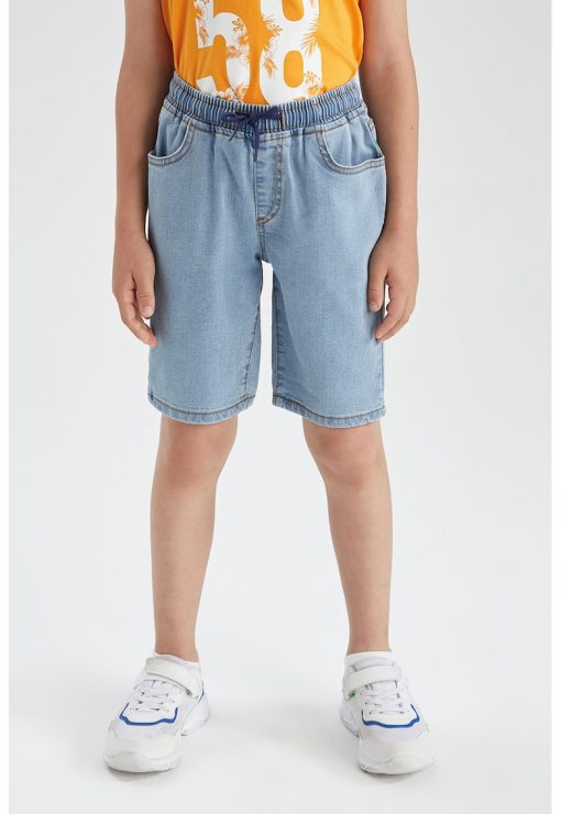 Pantaloni scurti de denim cu 5 buzunare-BAIETI/IMBRACAMINTE/Sorturi-IMBRACAMINTE/Sorturi
