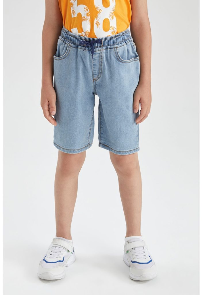 Pantaloni scurti de denim cu 5 buzunare-BAIETI/IMBRACAMINTE/Sorturi-IMBRACAMINTE/Sorturi