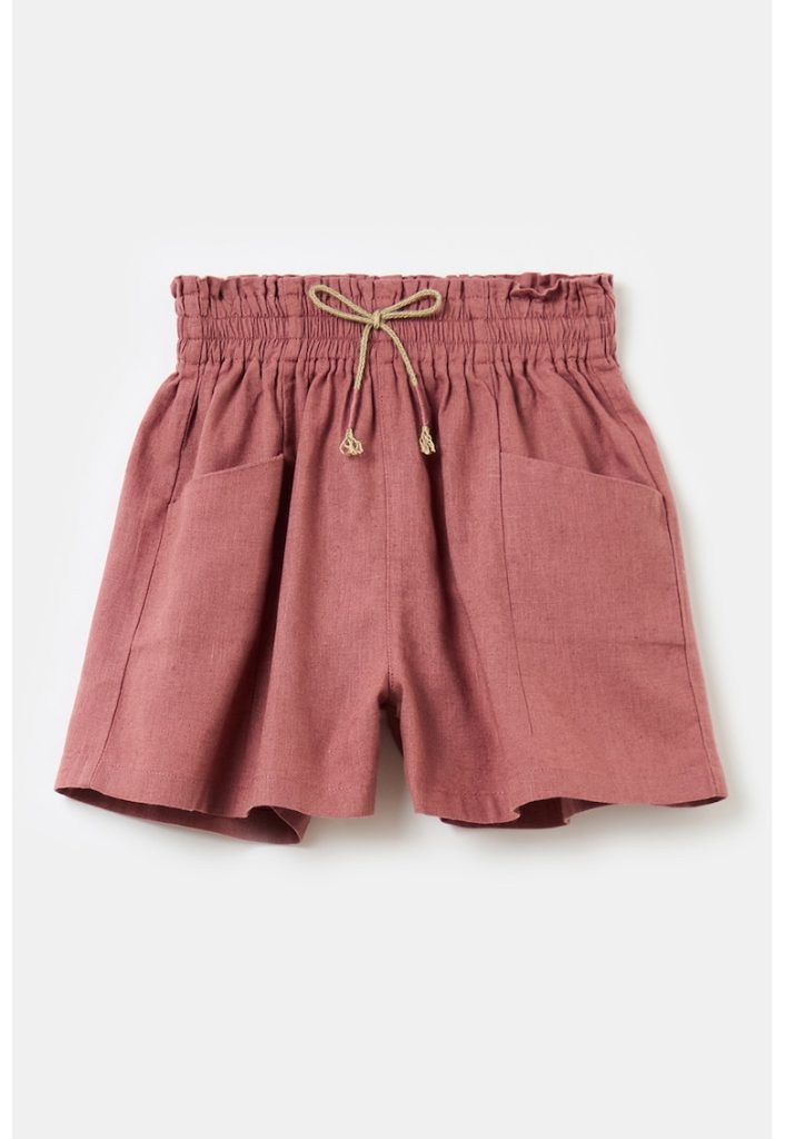 Pantaloni scurti de in si bumbac-FETE/IMBRACAMINTE/Sorturi-IMBRACAMINTE/Sorturi