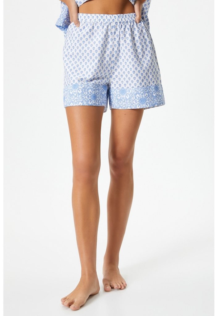 Pantaloni scurti de pijama din bumbac cu model-FEMEI/IMBRACAMINTE/Pijamale si halate de baie-IMBRACAMINTE/Pijamale si halate de baie