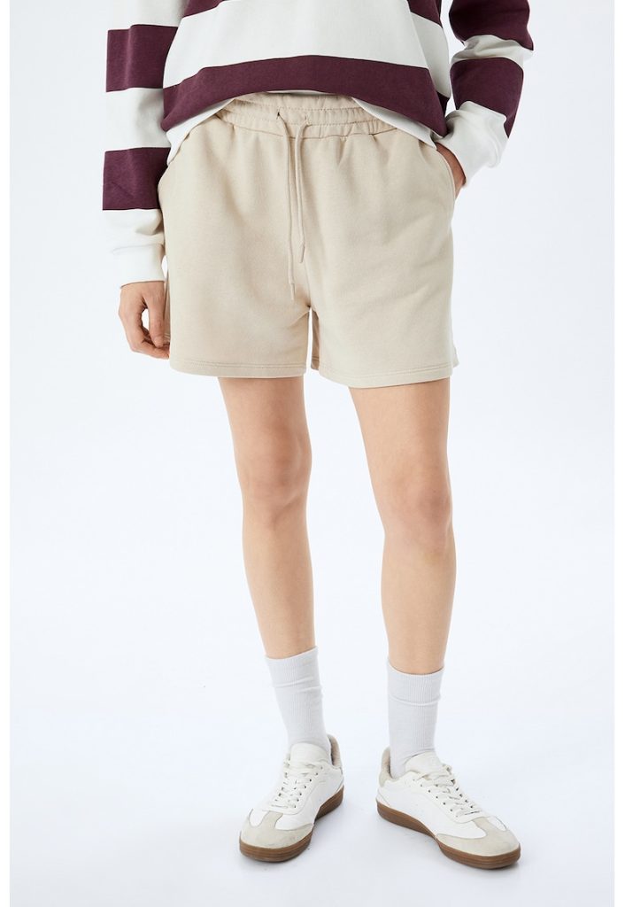 Pantaloni scurti din amestec de bumbac cu buzunare laterale-FEMEI/IMBRACAMINTE/Pantaloni si colanti-IMBRACAMINTE/Pantaloni si colanti